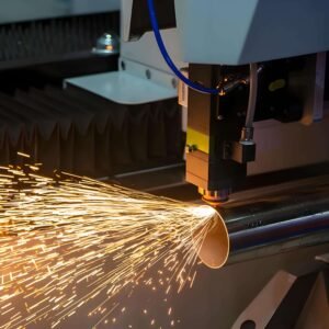 Laser cutting of circular tubes.